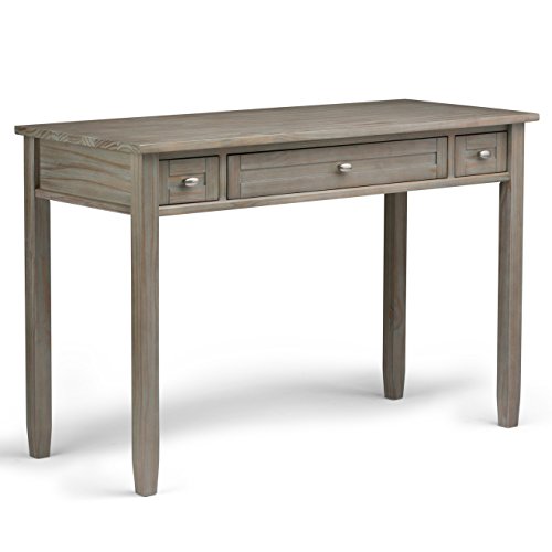SIMPLIHOME Warm Shaker SOLID WOOD Rustic Modern 48 inch Wide Home Office Desk, Writing Table, Workstation, Study Table Furniture in Distressed Grey with 2 Drawers Simpli Home