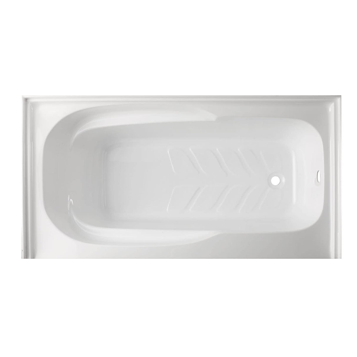 Aqua Eden VTAM6031R21B 60-Inch Anti-Skid Acrylic 3-Wall Alcove Tub with Right Hand Drain Hole, White Kingston Brass