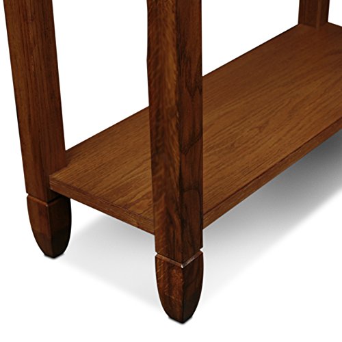 Leick Home 10059 Rustic Slate Tile Hall Console Sofa Table with Shelf, Rustic Oak Leick Home