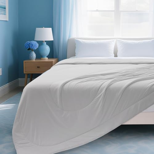 JOODOU Lightweight Comforter Twin Size, Winter Warm Down Alternative Comforter, Soft Breathable Duvet Silk Smooth Blanket,All Season Summer Quilt, Grey-Twin/Twin XL-68×90 JOODOU