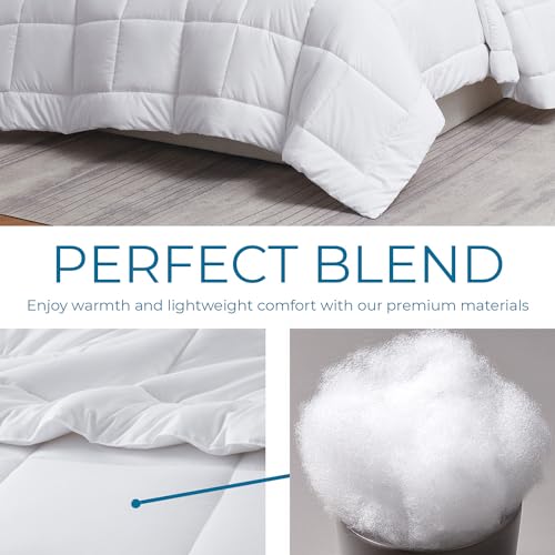 Nestl Quilted Down Alternative Comforter - Twin XL Size, All Season White Duvet Insert with Corner Tabs Nestl
