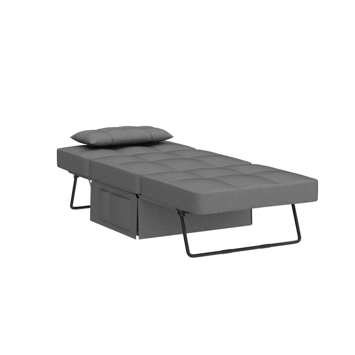 Sleeper Chair Bed, 4 in 1 Convertible Chair Bed Sofa Bed, Assembly-Free Sofa Chair Bed with Adjustable Backrest and Pillow, Modern Breathable Linen Fabric for Living Room Apartment Office, Dark Grey Aiho