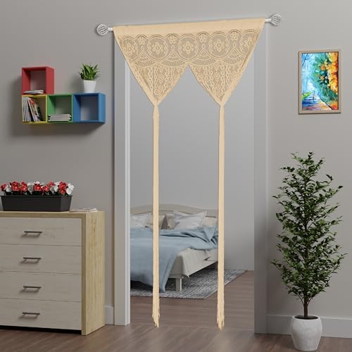 Atsweetlife Lace Door String Curtain for Doorways,Bohemian Curtains Window Wall Closet Bedroom Kitchen Hippie Hanging Panels Boho Room Divider Atsweetlife