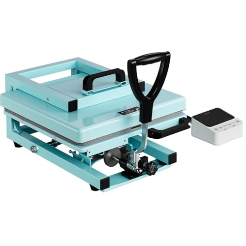VEVOR Hybrid Heat Press, 15 x 15 inch, 8-in-1 Multifunction, Heat Up Fast and Even, All-New Patented Design, Easy to Control, Sublimation Press Machine for T-Shirts/Tumblers/Caps/Plates, Light Green VEVOR