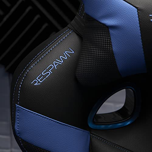 RESPAWN 110 Ergonomic Gaming Chair with Footrest Recliner - Racing Style High Back PC Computer Desk Office Chair - 360 Swivel, Adjustable Lumbar Support, Headrest Pillow, Padded Armrests - 2021 Blue RESPAWN