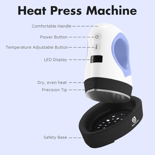 Easy Count E Mini Heat Press Machine, Heat Press Easy for Crafts, T-Shirt, Hats, Shoes, and Small HTV Vinyl Projects, Mini Portable Ironing Machine, Small Heat Transfer Machine Green (Purple) EasyCount E