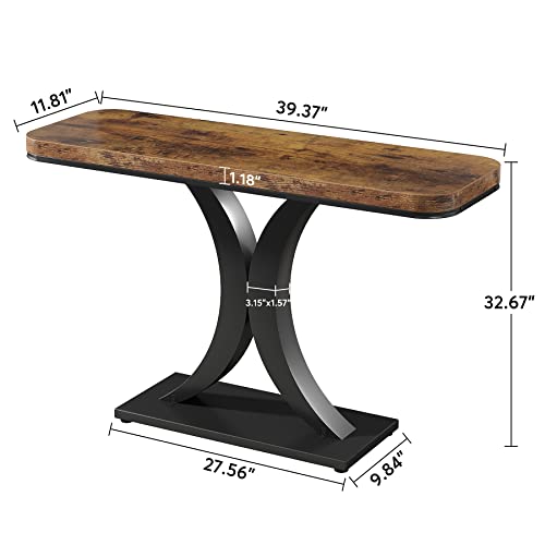 LITTLE TREE Industrial Entryway Console Table, Compact Foyer Hallway Accent Table for Small Space LITTLE TREE