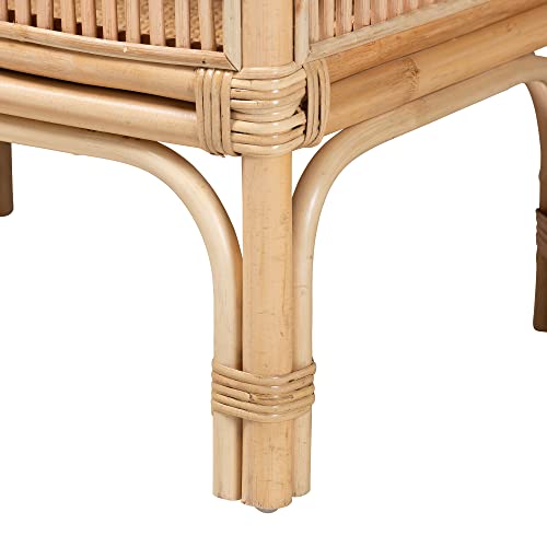 Bali & pari Lombok Modern Bohemian Natural Rattan 2-Tier Console Table bali & pari