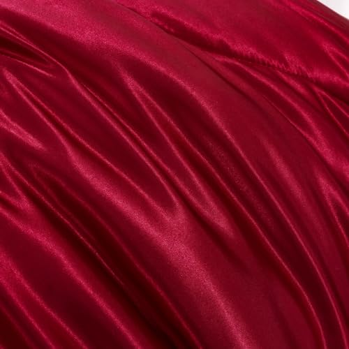 A Nice Night Satin Silky Soft Quilt Luxury Super Soft Microfiber Bedding Comforter Set Full/Queen, Light Weighted (Red, Queen) A Nice Night