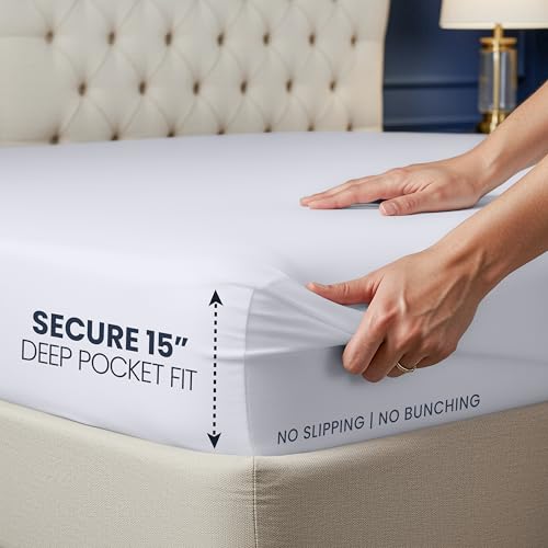 Utopia Bedding Waterproof 5-Sided Mattress Protector Full Size, Premium Breathable Mattress Cover, Fitted Style with Stretchable Pockets (White) Utopia Bedding