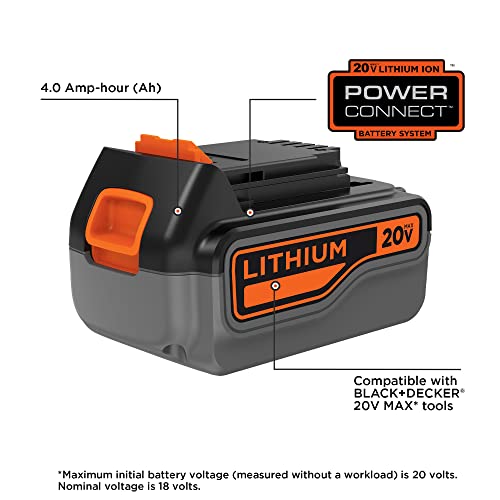 BLACK+DECKER 20V MAX 4Ah Lithium Ion Battery (LB2X4020-OPE) Black & Decker