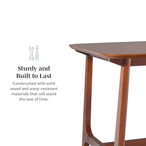 Walker Edison Mid-Century Modern Solid Wood Trestle Base Dining Table, 60 Inch, Walnut Walker Edison