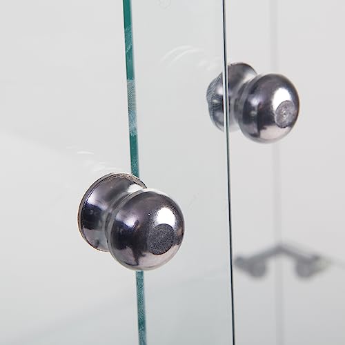 Modern Glass Curio Cabinet with Glass Doors - Stylish Display Case for Collectibles - Standing Cabinet with Glass Case for Elegant Showcase (2 Shelves with 2 Door, White) ZVAIGE