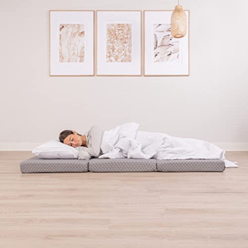 Milliard Premium Memory Foam Folding Mattress, Tri Fold with Waterproof Washable Cover, Space Saver Single Size (75"x25"x4) Milliard