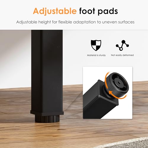 Need 63 Inch Large Computer Desk - Modern Simple Style Home Office Gaming Desk, Basic Writing Table for Study Student, Black Metal Frame, Teak Need