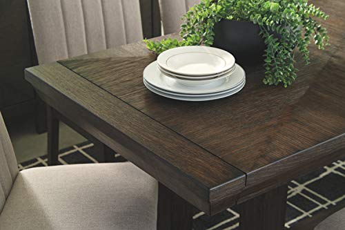 Signature Design by Ashley Dellbeck Casual Rectangular Dining Extension Table, Seats up to 8, Dark Brown Signature Design by Ashley