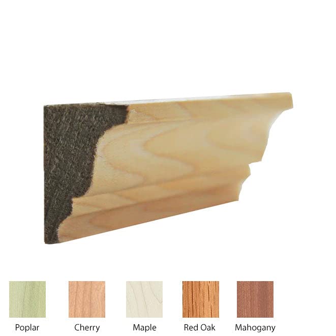 EWSC16 Solid Crown Moulding, 15/16" x 1-3/8", Red Oak, 94" NewMouldings