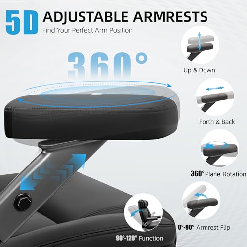 Office Chair Big and Tall, Desk Computer Chair for Heavy People, Oversized Executive Gaming Chair, Extra Wide 500LBS Ergonomic Comfy Office Chair with Adjustable Lumbar Support & 5D Flip Arms BestGlory