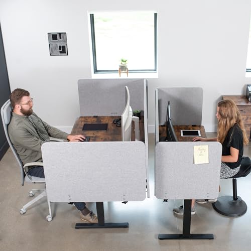VIVO Clamp-on/Screw-on 71 x 24 inch Privacy Panel System, Sound Absorbing Cubicle Desk Divider, Acoustic Partition, 2 Panels, Gray, PP-2-V072G VIVO