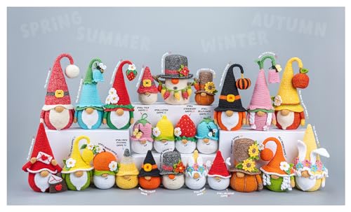 Amigurumi Gnomes: 24 Crochet Patterns for Every Season WoodArtSupply