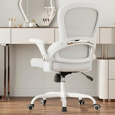 TRALT Office Chair - Ergonomic Office Chair with Back Support, Home Office Desk Chairs, Comfy Desk Chair, Computer Chair, 330lbs Wide Seat Big and Tall Office Chairs for Gamers(White)