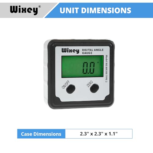 Wixey WR300 Digital Angle Finder Gauge with Magnetic Angle Finder Base and Backlit Digital Display Angle Ruler - 180 Degree Digital Electronic Level Accessory for Woodworking Tools Wixey