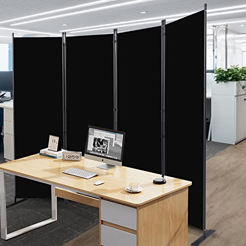 CHOSENM Room Divider, 4 Panel Folding Privacy Screens with Wider Feet, 6 Ft Portable Room Partition for Room Separator, Room Divider Panel 88" W X 71" H, Partition Room Dividers Freestanding,Black CHOSENM