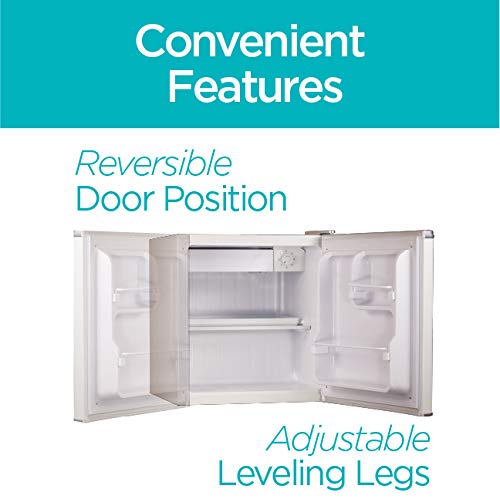 BLACK+DECKER BCRK17W Compact Refrigerator Energy Star Single Door Mini Fridge with Freezer, 1.7 Cubic Ft., White BLACK+DECKER