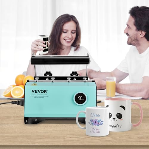 VEVOR Tumbler Heat Press Machine, Tumbler Press for 30OZ 20OZ Sublimation Straight Skinny Tumblers, with Knob Control Temp&Timer Setting for 11-16oz Mugs, Mug Press with Paper Heat Tape Gloves-Green VEVOR