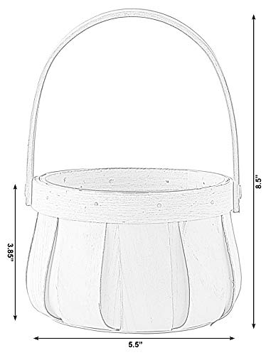 Vintiquewise Small Round Natural Woodchip Wooden Decorative Storage Basket with Handle Vintiquewise