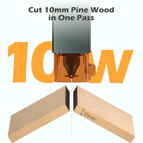 Genmitsu Laser Engraver Kortek 10W 10000mW, Desktop Laser Cutter, Wireless APP Support, ±0.01mm High Precision, Portable Laser Engraving Machine for DIY Wood Acrylic Leather Metal Fiber, Safety Class1 Genmitsu