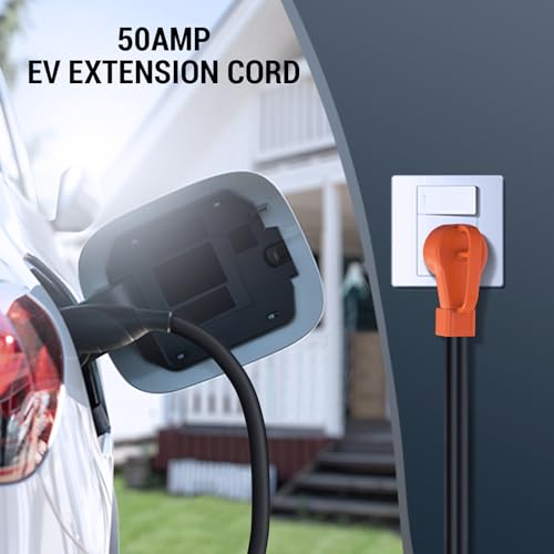 Tera Extension Cord 50 Amp RV & EV 3 FT: NEMA 14-50P to 14-50R 4 Prong 250V Heavy Duty with Grip Handle Cord Organizer 6/3+8/1 Gauge STW RV Power Cord for Tesla J1772 Tera