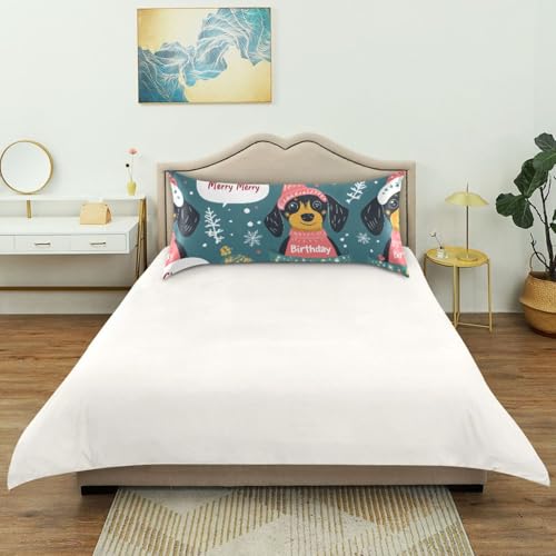 Bokkoy Soft and Silky Satin Pillow Case with Cute Cartoon Dachshunds Wrinkle Resistance for Standard, Queen, and King Sizes - Single Pack Sales Bokkoy