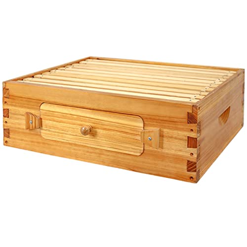 BeeCastle 10 Frame Medium Bee Hive Box, Langstroth Beehive Box Beeswaxed Coated Complete Medium Honey Bee Hive Bee Box with Beehive Frames and Beeswaxed Foundations(Unassembled) BeeCastle