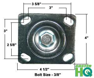 8" Heavy Duty Swivel Caster - 8" Semi Steel Cast Iron Wheel - CasterHQ Brand - 1,250 lb Capacity CasterHQ