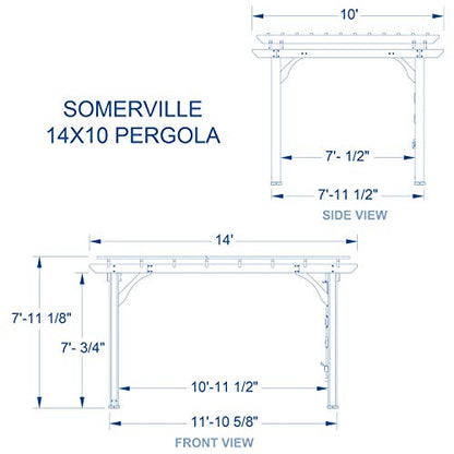 Backyard Discovery Somerville 14 x 10 All Cedar Pergola, Durable, Quality Supported Structure, Snow and Wind Supported, Rot Resistant, Electrical Outlet with USB, Deck, Garden, Patio