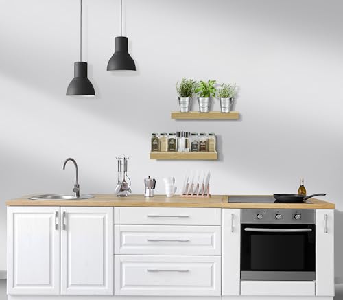 Sorbus Maple Wood Floating Shelves – Versatile Wall-Mounted Storage for Home Decor (2 Pack) Sorbus