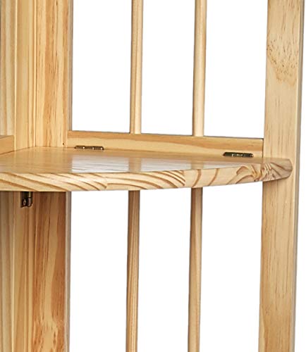Casual Home 4-Shelf Corner Folding Bookcase, Natural Casual Home