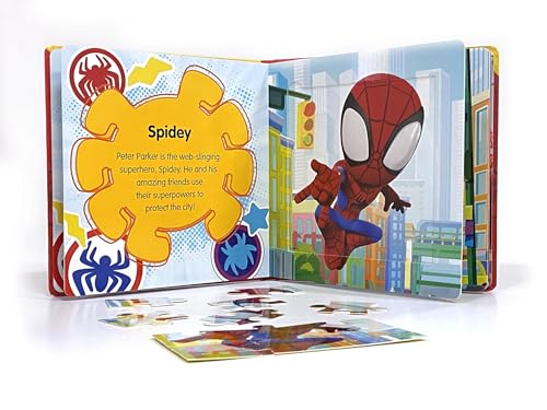 Marvel Spidey and his Amazing Friends My First Puzzle Book - Jigsaw Puzzles for kids, 10-page board book, 5 puzzles to enjoy Phidal