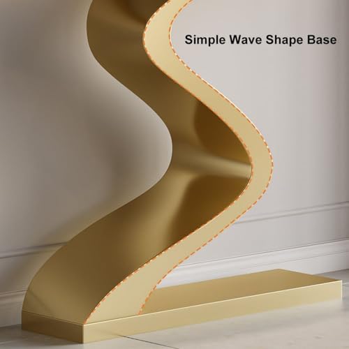 homary 39.4" White & Gold Half Circle Entry Table, Half Moon Wall Table with Uniquely Designed Curved Legs for Entryway/Hallway/Living Room/Foyer, Sintered Stone Top homary