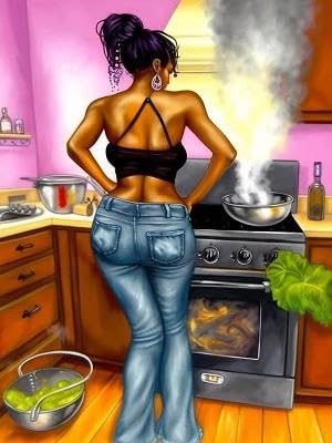 SKRYUIE 5D Diamond Painting Kits African Women Kitschen Life Full Drill by Number Kits, African Woman DIY Craft Paint with Diamond Art Kits for Adultss Cross Stitch Decorations (12x16inch) SKRYUIE