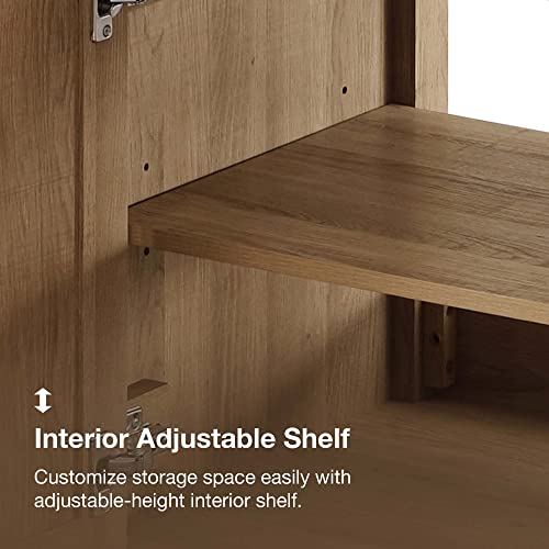 OVE Decors Kansas 24" Single Sink Bathroom Vanity Set with Countertop, Fully-Assembled | Ceramic Sink and Backsplash Included | 02 Doors, 01 Drawer, 24 inches, White Oak OVE Decors