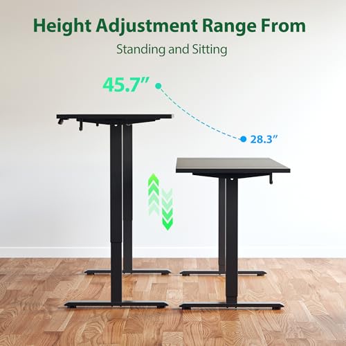 Agilestic Electric Standing Desk, Large 63 x 24 Inches Height Adjustable Desk, Sit Stand up Desk for Work Office Home, Splice Board, Black Agilestic