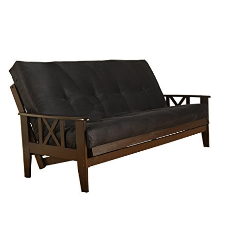 Kodiak Full Size Futon Mattress Only Innerspring in Suede Microfiber Fabric (Black) Kodiak Furniture