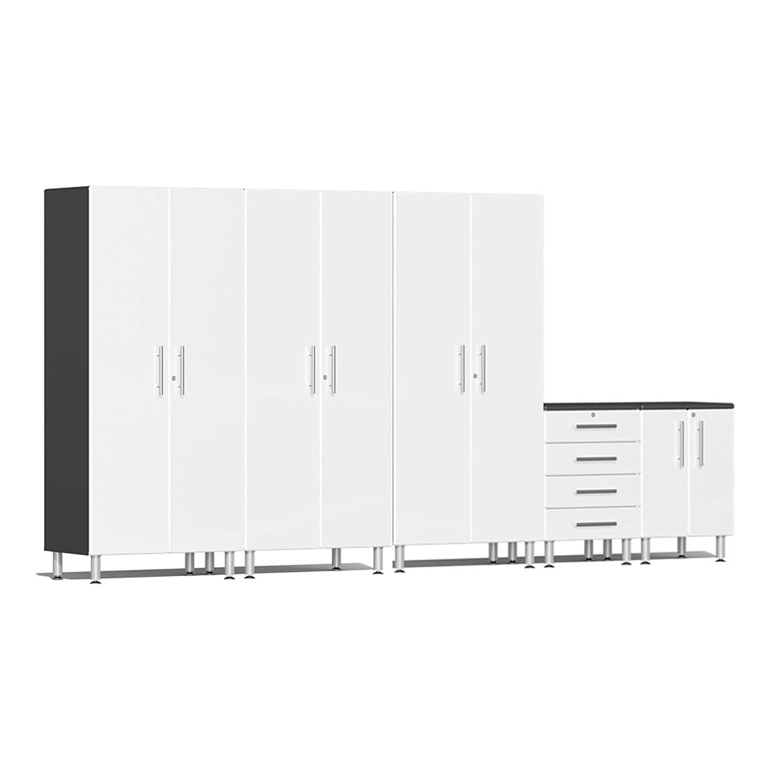 Ulti-Mate UG27050W 5-Piece Garage Cabinet System in Starfire White Metallic White, Grey Ulti-Mate