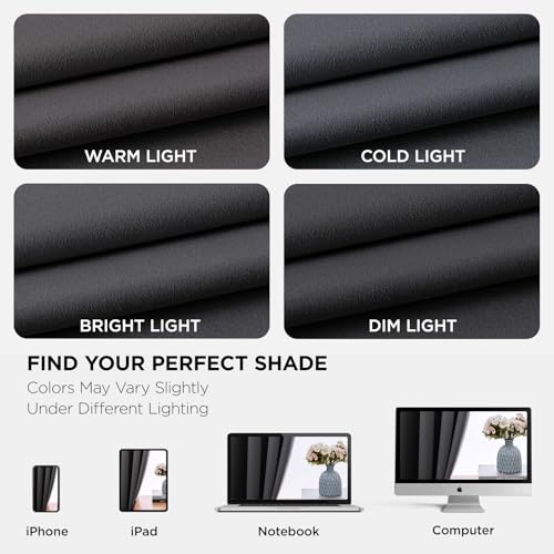 Joydeco Grey Curtains 84 Inch Long, Room Divider Blackout Curtains for Bedroom with Grommets, Thermal Insulated, Noise Reducing Room Darkening Black Out Drapes for Bedroom Living Room Window, 2 Panels Joydeco
