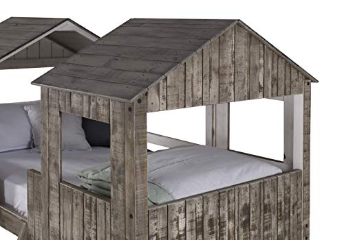 DONCO Twin Tower Bunk Bed BUNKBED, TWIN/TWIN, Rustic Dirty White DONCO