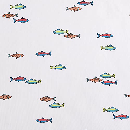 Eddie Bauer Kids - Twin Sheets, Stain-Resistant Toddler Bedding with Matching Sham(s), Super Soft, Ideal Boy Room Essentials (Fish Lake White, Twin) Eddie Bauer