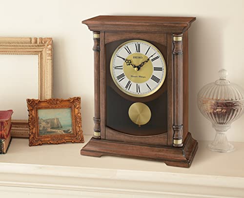 Seiko Baron Mantel Chime Clock,Brown Seiko