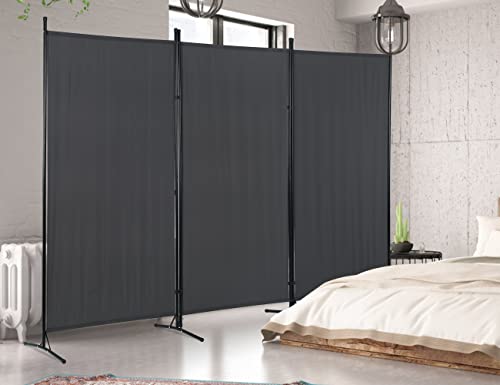 Room Divider, 3 Panel Portable Privacy Screen with Metal Frame, Freestanding Fabric Room Dividers and Folding Privacy Screens for Home Office Dorm Separation, Dressing Screen Classroom Dividers Haiput Wam